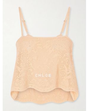 Chloé Crocheted Cotton Top - Natural