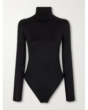 Alaïa Silk-Blend Bodysuit - Black