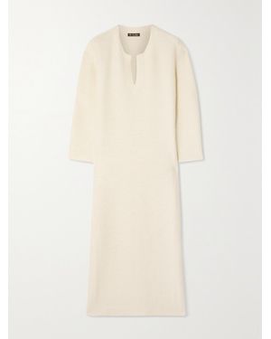 Loro Piana Beirut Ribbed Cashmere And Silk-Blend Midi Dress - Natural