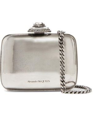 McQueen Mini Metal Clutch Bag - Metallic