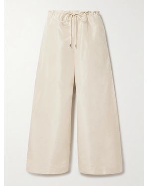 Kallmeyer Wesley Gathered Silk-Taffeta Wide-Leg Trousers - Natural