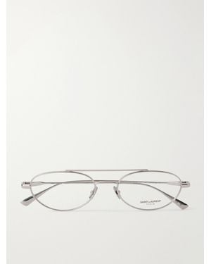 Saint Laurent Sl 951 Opt Aviator-Style-Tone Metal Glasses - Natural