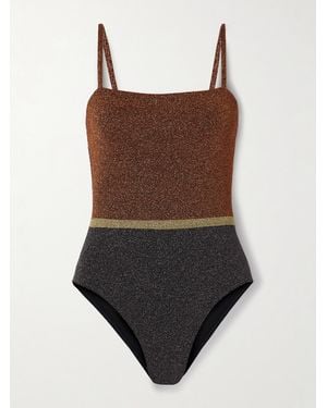 Eres Maillot De Bain En Lurex Stretch Multicolore Calanque Irisée - Marron
