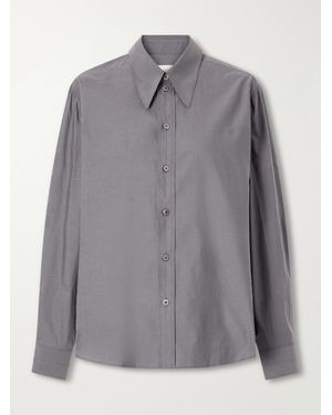 Lemaire Cotton And Silk-Blend Poplin Shirt - Grey