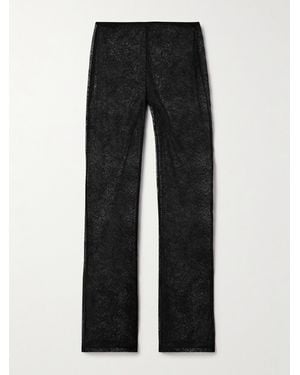Skin Logan Recycled-Lace Straight-Leg Pants - Black