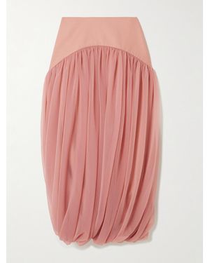 Abadia Maxirock Aus Chiffon Und Gerafftem Twill - Pink