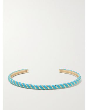 Alison Lou Streamer 14-Karat And Enamel Cuff - Blue