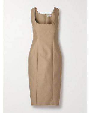 Salon 1884 Balestra Cotton And Silk-Blend Midi Dress - Natural