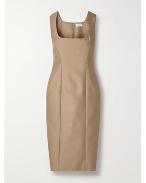Salon 1884 Balestra Cotton And Silk-Blend Midi Dress - Natural