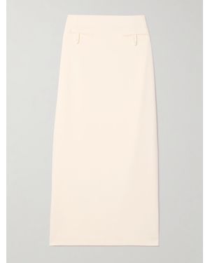 STAUD Smith Crepe Midi Skirt - Natural