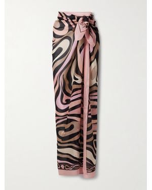 Emilio Pucci Pareo Aus Bedrucktem Baumwoll-Voile - Weiß