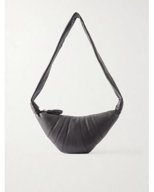 Lemaire Croissant Small Panelled Textured-Leather Shoulder Bag - White