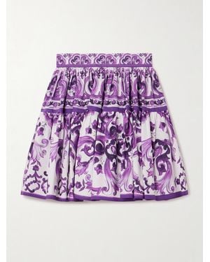 Dolce & Gabbana Skirt With 'Majolica' Print - Purple