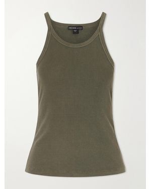 James Perse Ribbed Supima Cotton-Blend Tank - Green