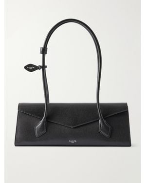 Alaïa Le Teckel Flat Medium Leather Shoulder Bag - Black
