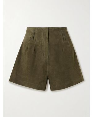 Frankie Shop Lise Suede Shorts - Green