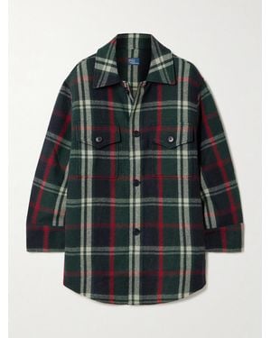 Polo Ralph Lauren Oversized Checked Wool-Blend Shirt Jacket - Gray