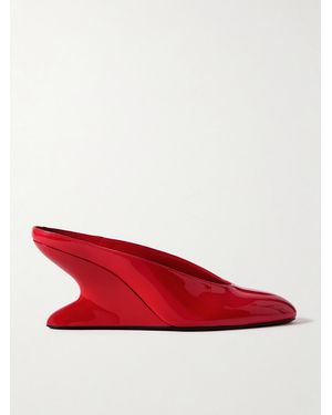 Alaïa Patent Leather Mules - Red