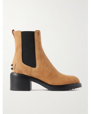 Tod's Gomma T60 Suede Chelsea Boots - White