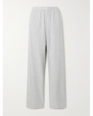 Skims Boyfriend Stretch-Modal And Cotton-Blend Jersey Track Trousers - White