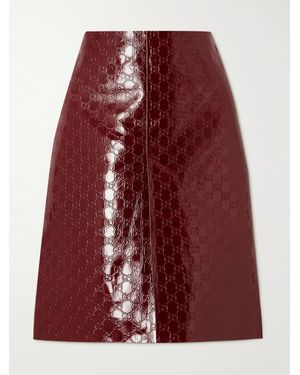 Gucci Rock Aus Geprägtem Lackleder - Rot