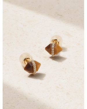 Melissa Joy Manning 14-Karat Recycled, Tiger's Eye And Herkimer Diamond Earrings - Natural