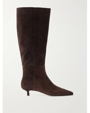 Aeyde Sabrina 35 Suede Knee Boots - Brown
