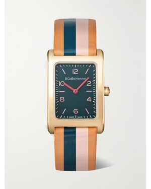 La Californienne Daybreak 24Mm-Plated Striped Leather Watch - Blue