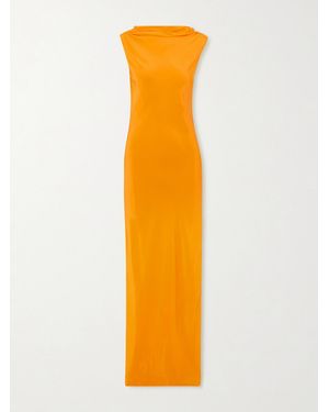 SIR. Isla Open-Back Draped Silk Crepe De Chine Gown - Orange