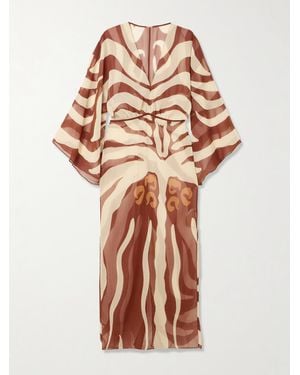 Johanna Ortiz Spiritual Healers Printed Recycled-Georgette Maxi Dress - Brown
