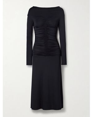 Altuzarra Callie Ruched Stretch-Jersey Midi Dress - Black
