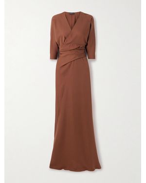 Cortana Mara Silk-Crepe Maxi Dress - Brown