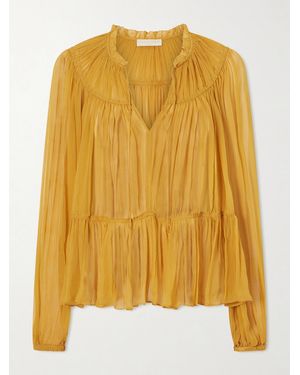 Ulla Johnson Leandra Silk-Crepon Blouse - Yellow