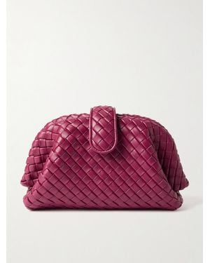 Bottega Veneta Lauren 1980 Small Intrecciato Leather Clutch - Red