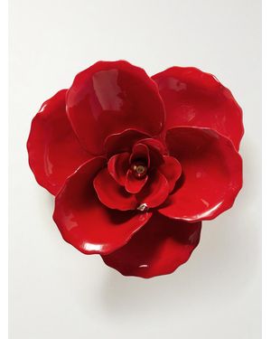Jennifer Behr Chaya-Plated And Enamel Brooch - Red