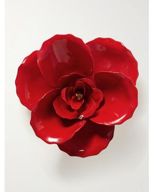 Jennifer Behr Chaya-Plated And Enamel Brooch - Red