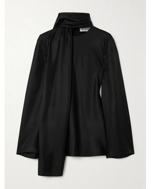 Rohe Tie-Detailed Silk-Satin Blouse - Black