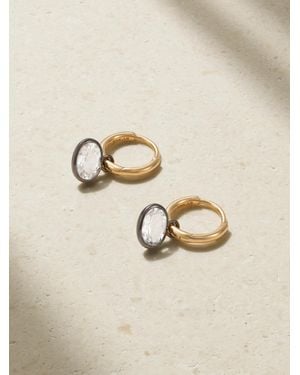 BY PARIAH Orbit 14-Karat Recycled, Rhodium And Topaz Hoop Earrings - Natural