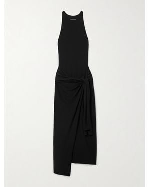 Another Tomorrow Net Sustain Midikleid Aus Stretch-Jersey - Schwarz