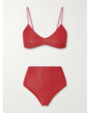 Oséree Lumière Metallic Lurex Bikini - Red