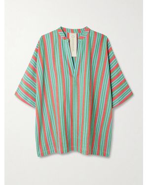 Marrakshi Life Striped Cotton Tunic - Blue
