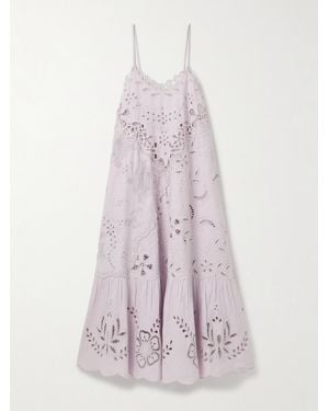 Sea Robe Midi En Coton À Broderie Anglaise Iyla - Rose