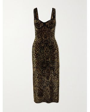 Lanvin Velvet-Jacquard Midi Dress - Multicolour