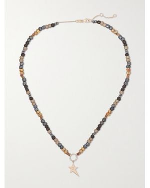 Diane Kordas 14-Karat Rose, Bead And Diamond Necklace - Natural