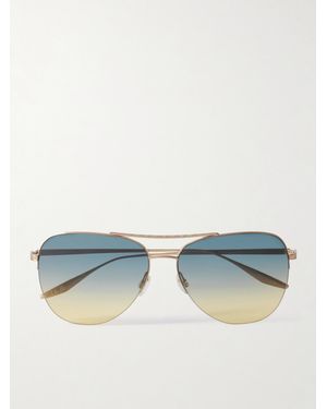 Barton Perreira Chevalier Aviator-Style-Tone Sunglasses - Blue
