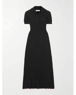 Gabriela Hearst Amor Ribbed Silk And Cashmere-Blend Maxi Dress - Black
