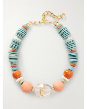Lizzie Fortunato Neptune-Plated-Stone Necklace - Multicolour
