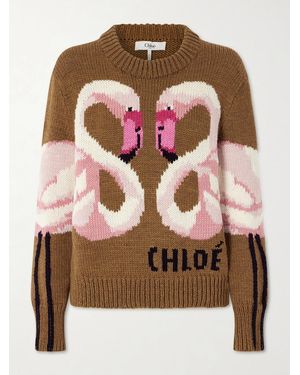 Chloé Intarsia Wool Sweater - Pink