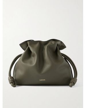 Loewe Flamenco Clutch Aus Leder - Grün