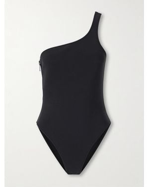 Lisa Marie Fernandez Arden One-Shoulder Neoprene Swimsuit - Black